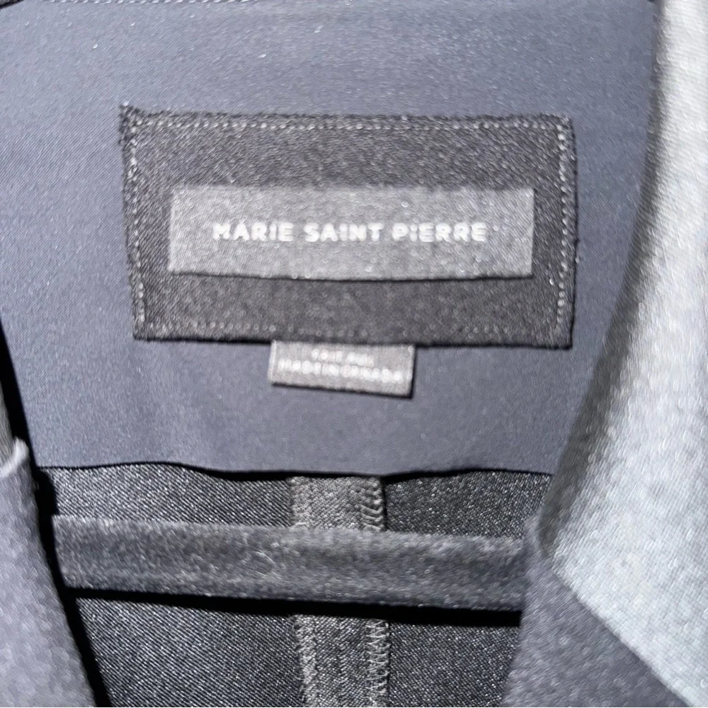 Designer Marie Saint Pierre Asymmetric Statement Long Coat Black & Navy 2 🖤 - Picture 7 of 13